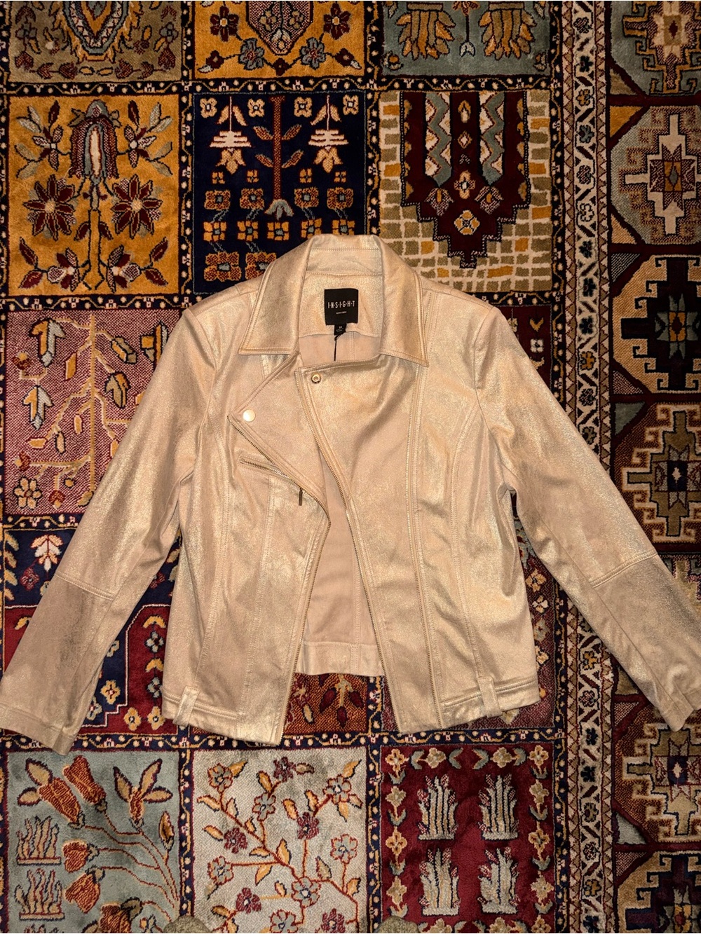 Insight Metallic Cream Moto Jacket